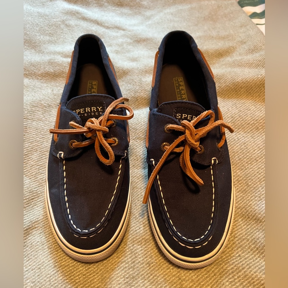 Y2K Preppy Sperry Womens Navy Boat Shoes Size 6